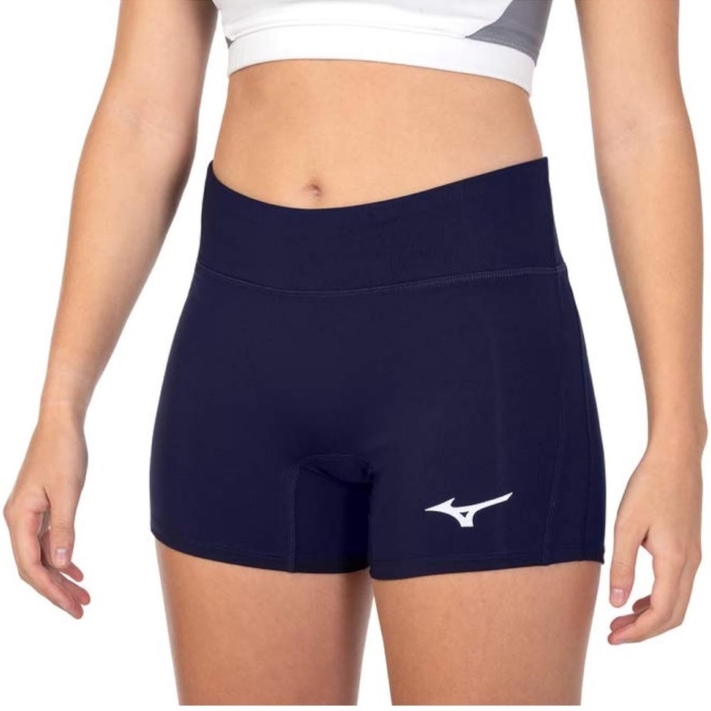 NWOT Navy Mizuno Women’s Small Drylite Performance 4 “ inseam Volleyball Shorts